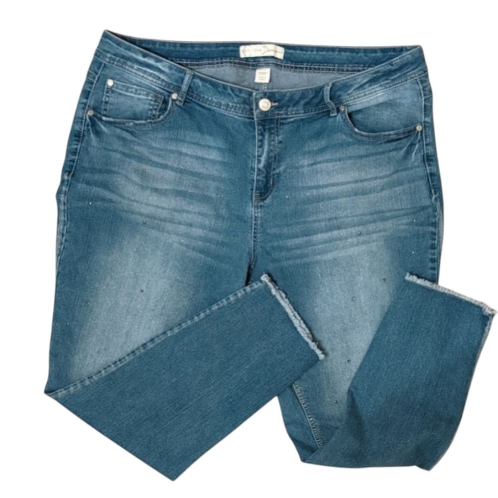 Jeans Rhinestone Sparkles Straight  Women 20WP